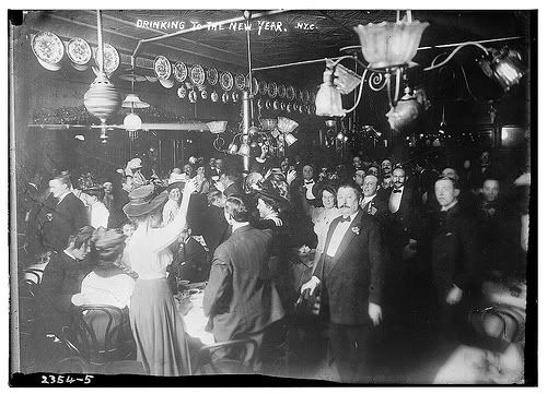 Drinking to the new year circa 1910