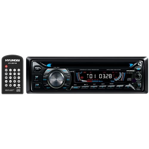 MP3 Automotivo HY-301-B com Entrada auxiliar, Frente Destacável e Sistema Anti-Choque - Hyundai