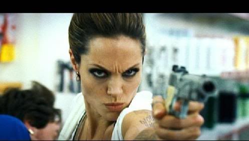 Angelina Jolie,actress,gun,movie star,wanted
