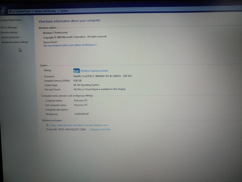 HCM - Dell Precision M4700 - i7 3840QM - 8G - K2000M - 1