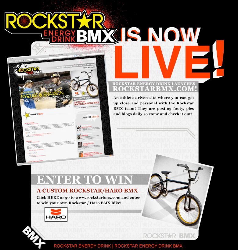 BMX fans Check out Rockstar Energy Drink's newest sitewwwrockstarBMXcom