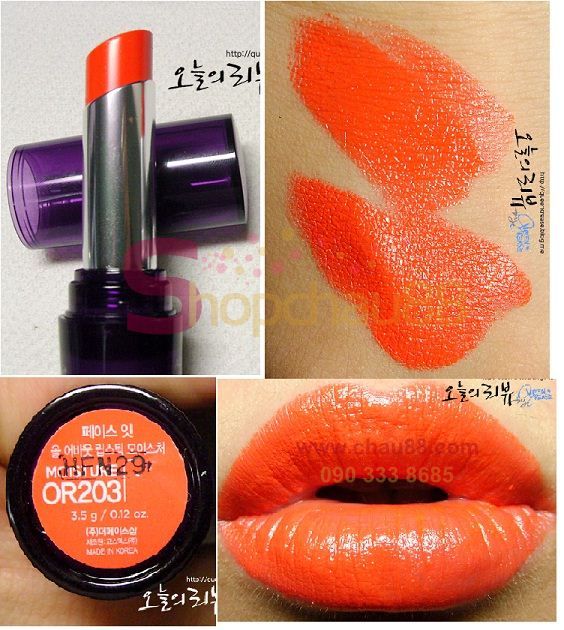 Son Môi Face it All About Lipstick Moisture OR203 The Face Shop