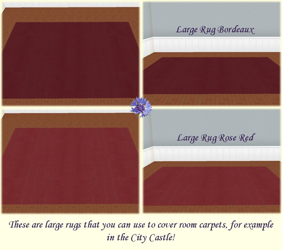Large Rug bordeaux and rosered