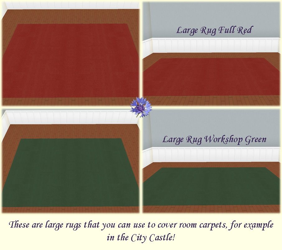 Large Rug full red and workshop green