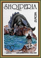 Albanian stamp issue featuring Dragua