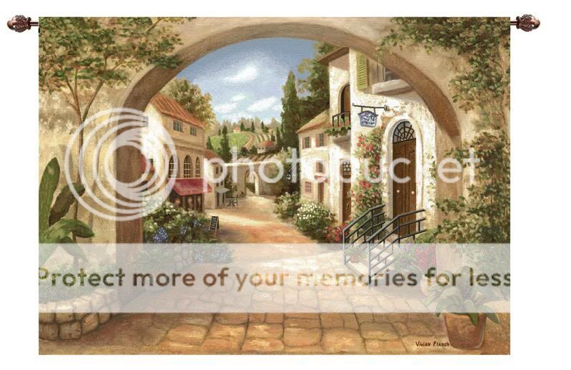 70W EUROPEAN QUAINT TOWN ITALIAN WALL HANGING TAPESTRY  