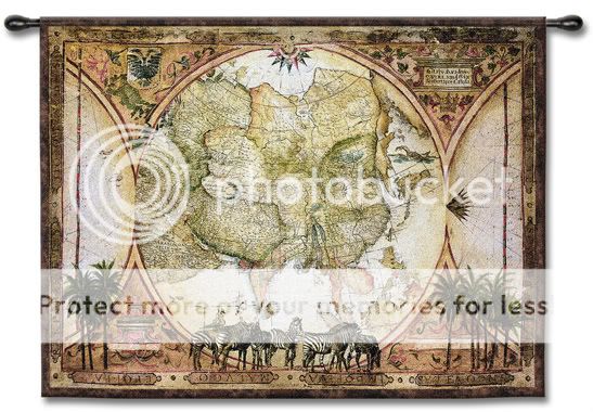 TROPIC OF CAPRICORN VINTAGE WORLD MAP ART WALL TAPESTRY  