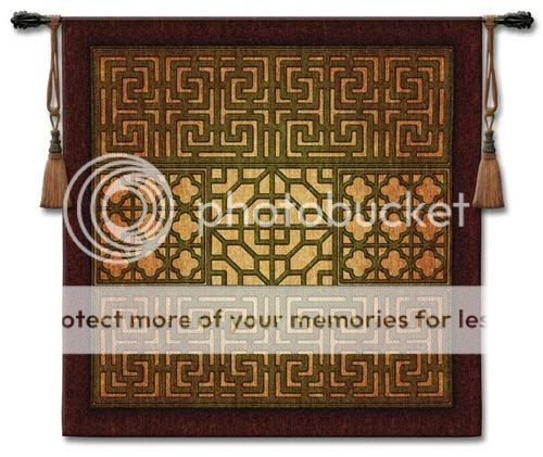 Eastern Lattice Design Pattern Wall Hanging Tapestry  