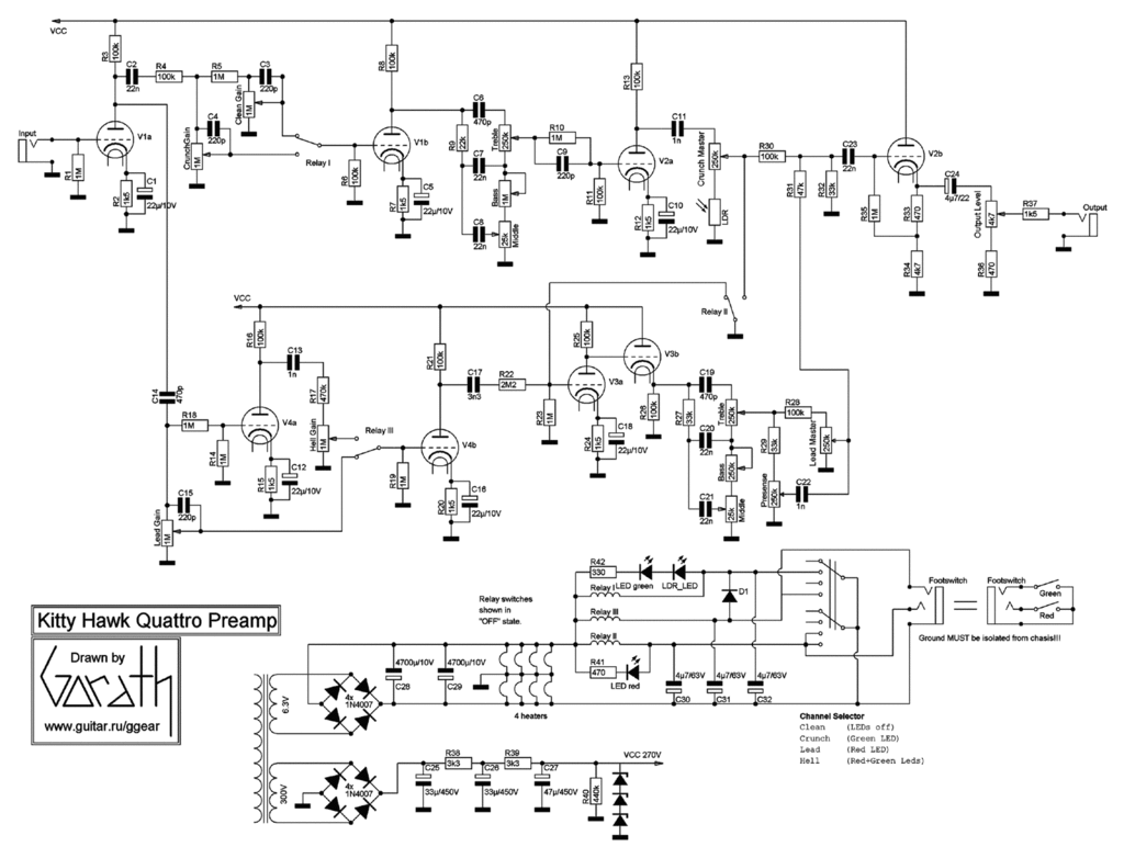 Quad 22 preamp схема