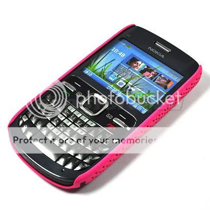 HARD RUBBER CASE BACK COVER POUCH FOR NOKIA C3 PINK  