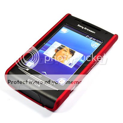 hard rubber coating case cover for sony ericsson xperia x8 red