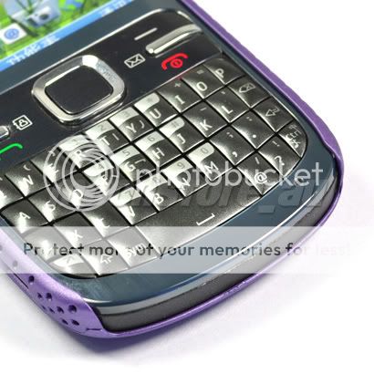 HARD RUBBER CASE COVER POUCH FILM FOR NOKIA C3 PURPLE  