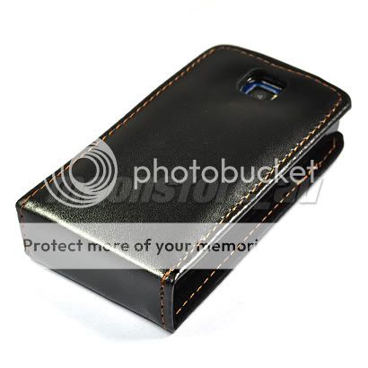 FLIP LEATHER CASE COVER POUCH FILM FOR NOKIA 5250 BLACK  