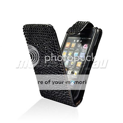 RHINESTONE LEATHER CASE COVER SAMSUNG I9000 GALAXY S 47  