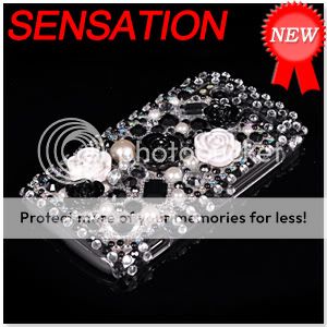 BLING RHINESTONE CASE COVER FOR HTC SENSATION 4G G14 05  