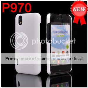 HARD RUBBER CASE COVER LG OPTIMUS BLACK P970 WHITE  