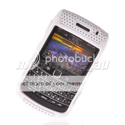 HARD SILICONE MESH RUBBER CASE COVER FOR BLACKBERRY 9700 BOLD WHITE 