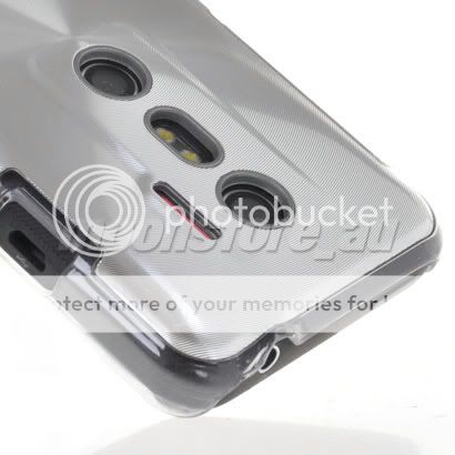   METAL HARD PLASTIC PLATED CASE COVER FOR HTC EVO 3D SILVER  