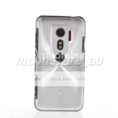   METAL HARD PLASTIC PLATED CASE COVER FOR HTC EVO 3D SILVER  