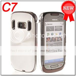 ALUMINUM METAL HARD PLASTIC PLATED CASE COVER FOR NOKIA C7 SILVER 