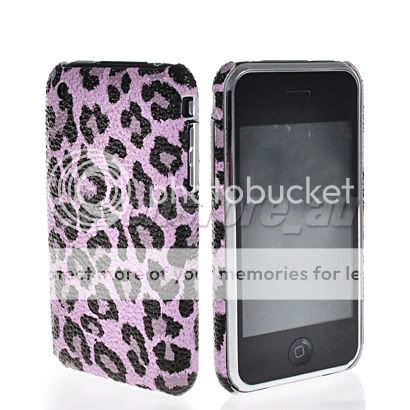 LEOPARD HARD LEATHER RUBBER BACK CASE COVER FOR APPLE IPHONE 3G 3GS 