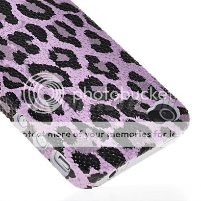 LEOPARD HARD LEATHER RUBBER BACK CASE COVER FOR APPLE IPHONE 4 4G 