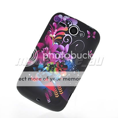 FLOWER SOFT GEL TPU SILICONE CASE COVER + SCREEN FOR HTC WILDFIRE G8 
