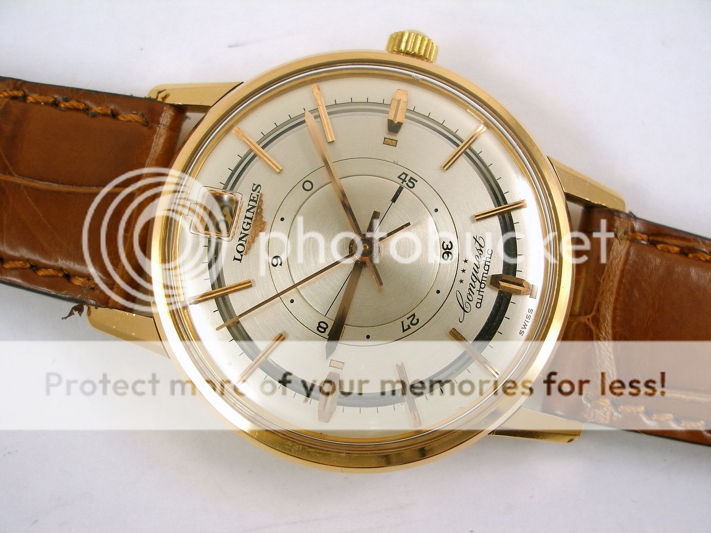 LONGINES 18K RG CONQUEST GANGRESERVE 1955 AUTO KAL.291  