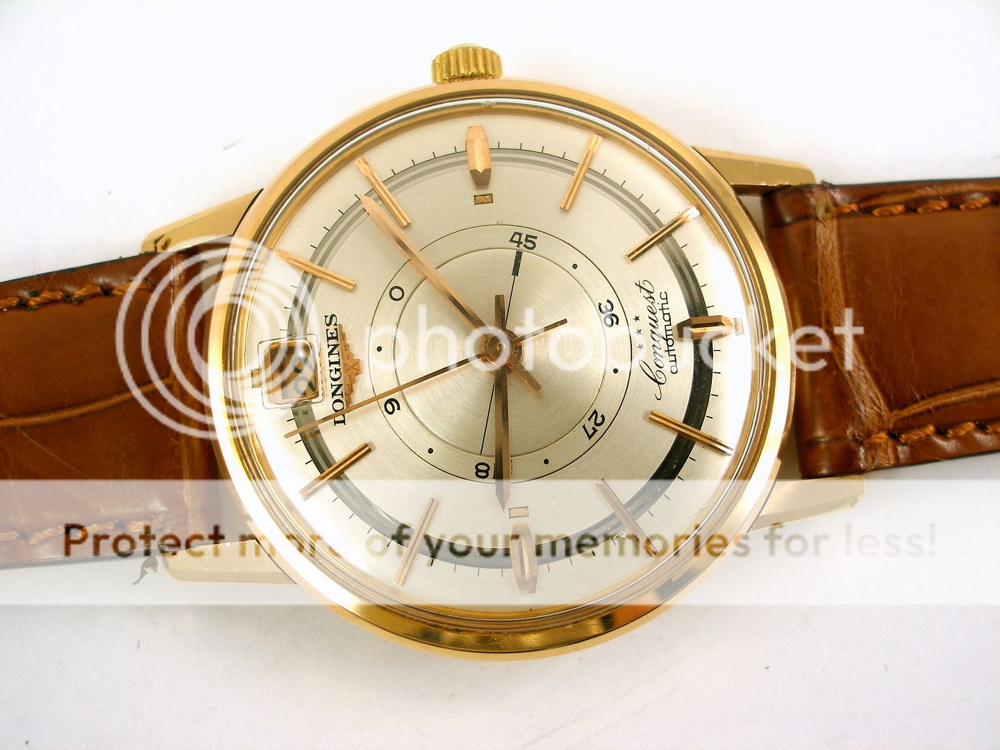 LONGINES 18K RG CONQUEST GANGRESERVE 1955 AUTO KAL.291  