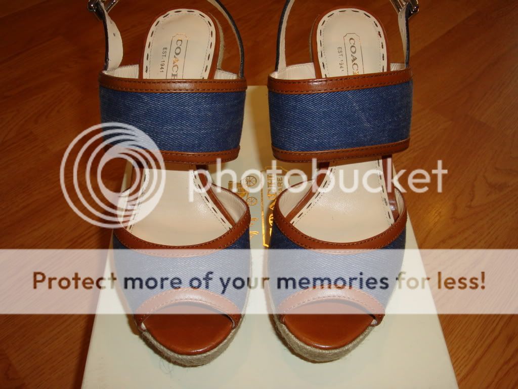 NIB Women COACH Daria Platform Sandals Heels Denim 8  