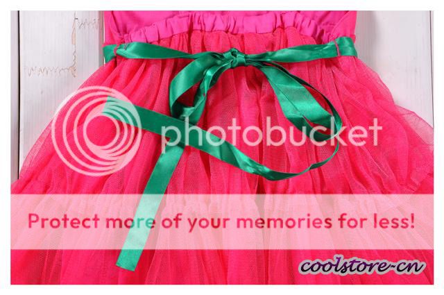 Kids Girls Princess Bowtie Strap Dress Tutu Wedding Party Grenadine Skirt Q51